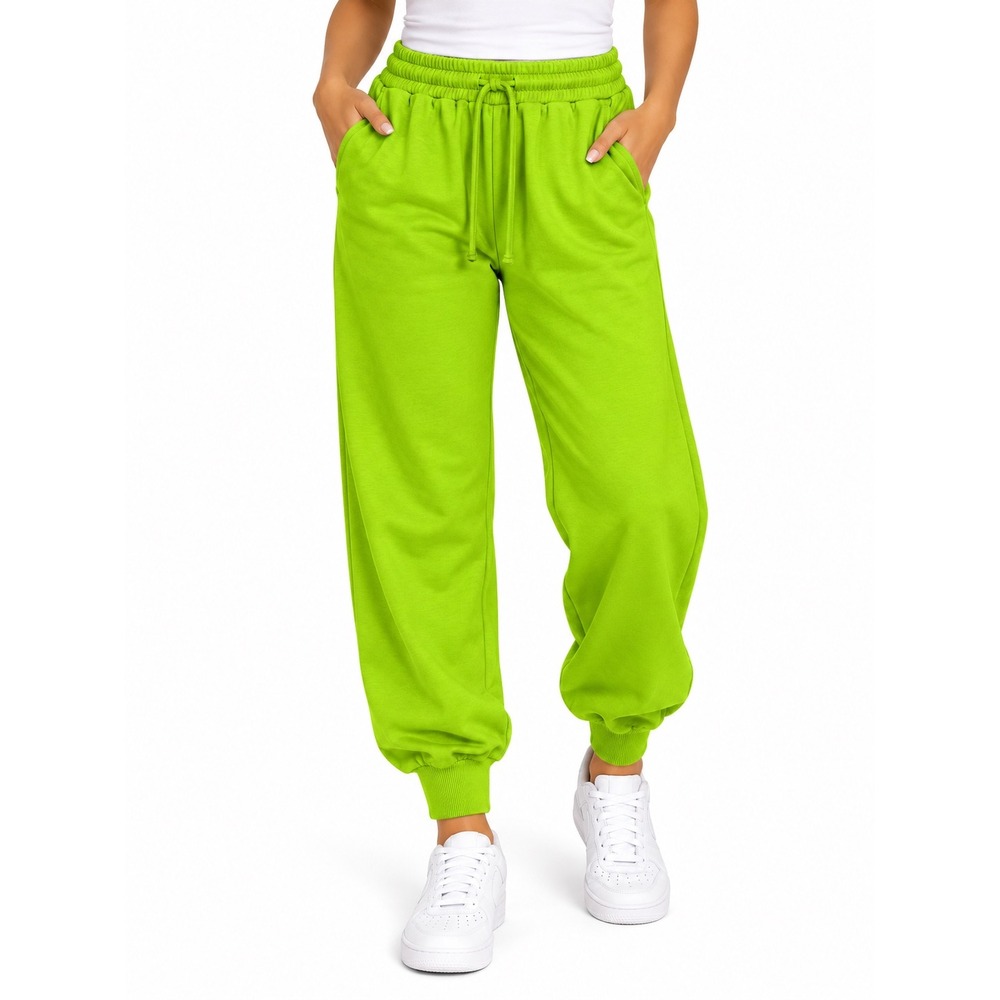 Zenana Lime Green Joggers Neon Sweatpants RP-8043AB Small comfy casual
